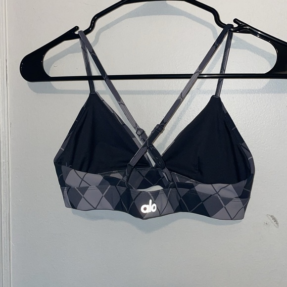 ALO Yoga plaid criss cross sports bra - Picture 4 of 7